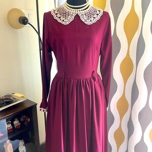 Collectif vintage burgundy dress